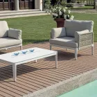 Salotto Composto da 2 Poltrone, 1 Divano e Tavolino in Alluminio - Symphony Viadurini