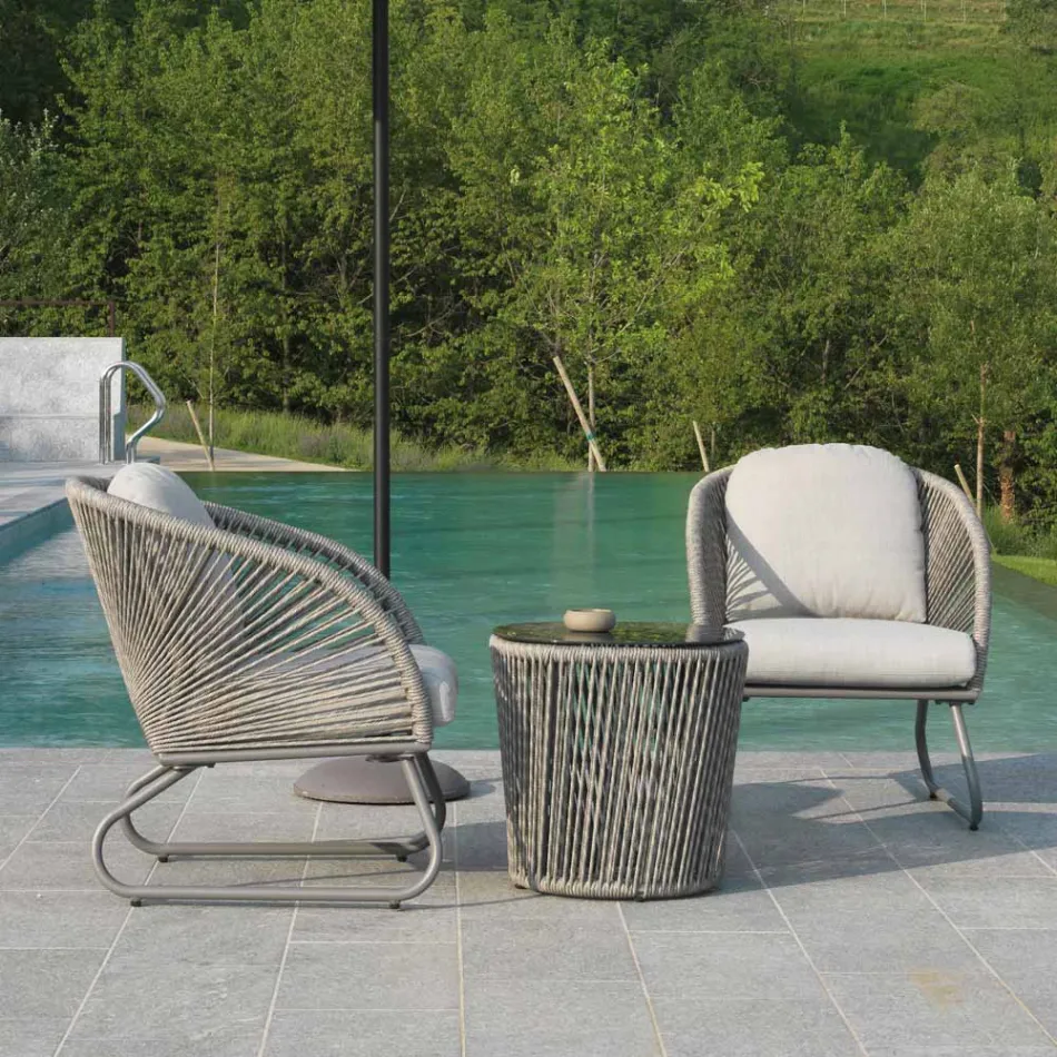 Salotto Composto da 2 Poltrone con Tavolino - Valigia Viadurini