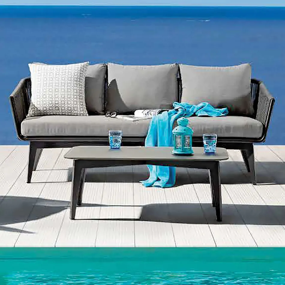 Salotto Composto da Divano 2 o 3 Posti, Poltrone e Tavolino - Elios Viadurini