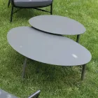 Salotto Composto da Divano, Poltrone e 2 Tavolini in Alluminio - Yuma Viadurini