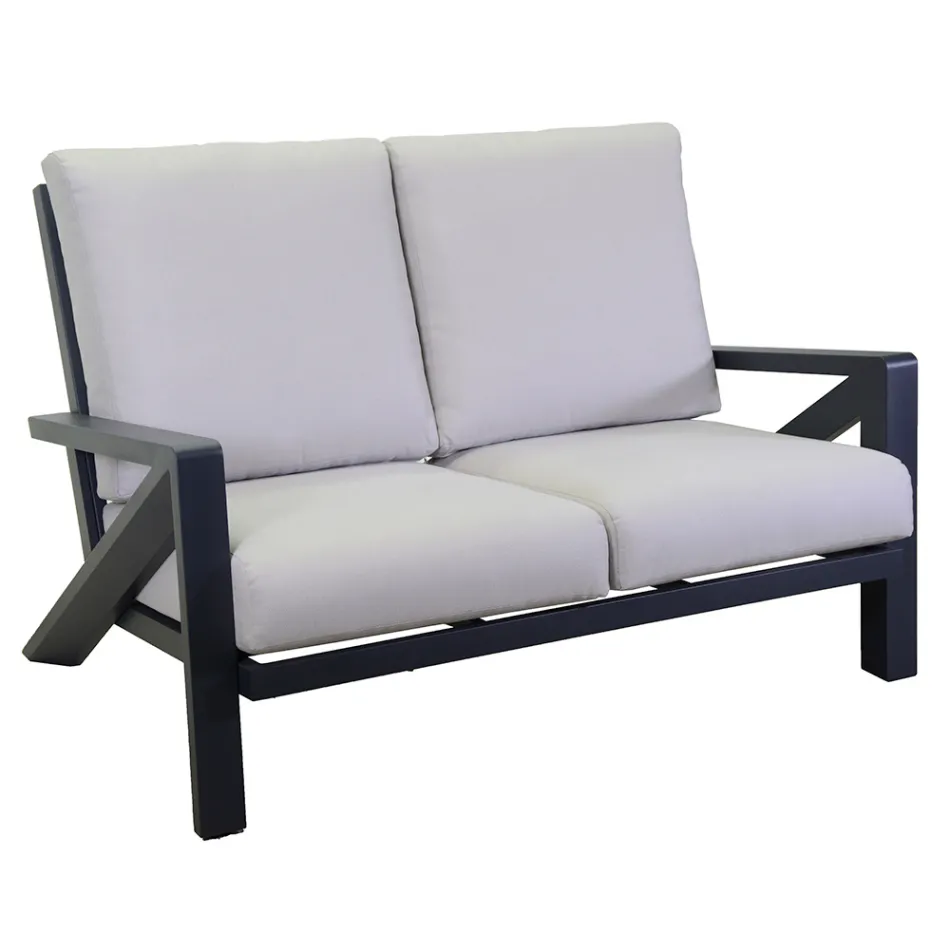 Salotto Composto da Divano, Tavolino e Poltrone con Poggiapiedi - Bacheca Viadurini