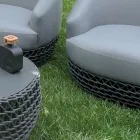 Salotto con Base in Stoffa Intrecciata per Esterni - Pixie Viadurini