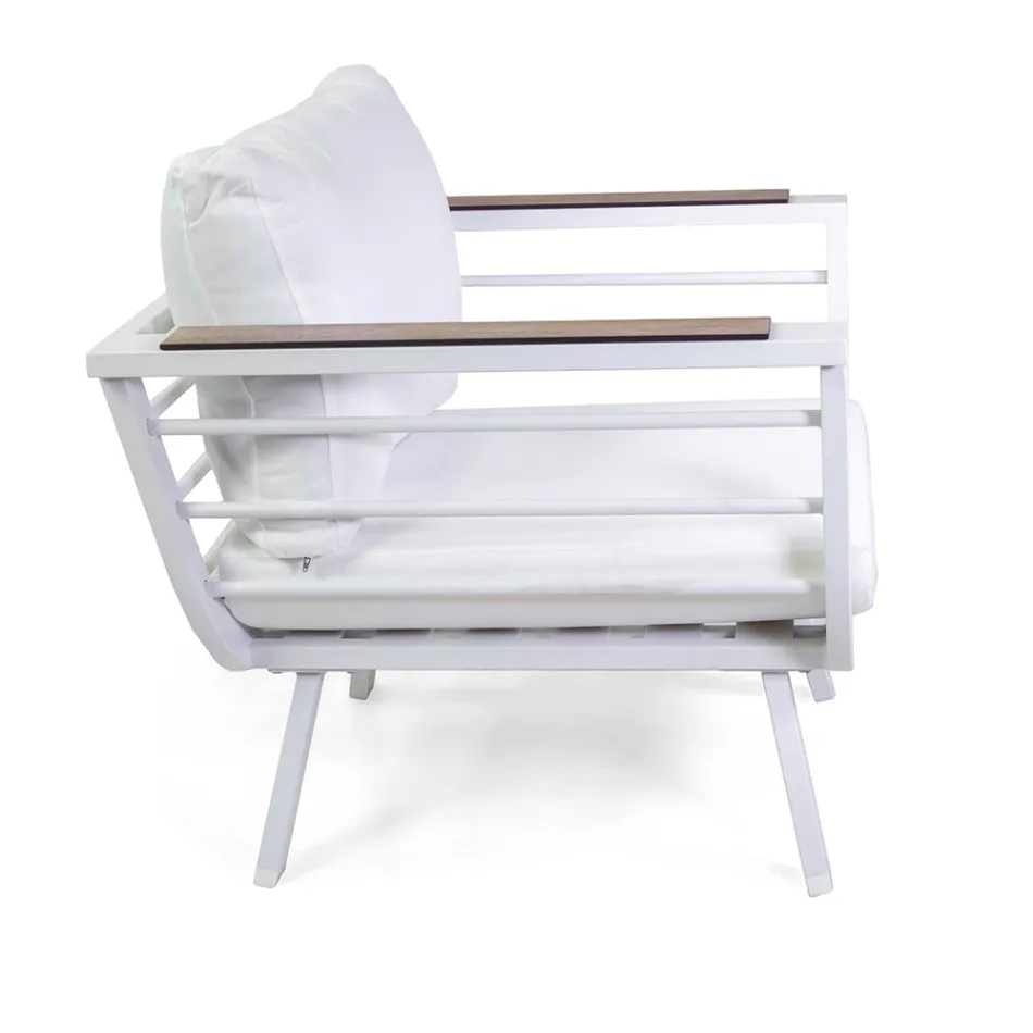 Salotto da Esterno Composto da 2 Poltrone e 1 Tavolino in Alluminio - Righello Viadurini