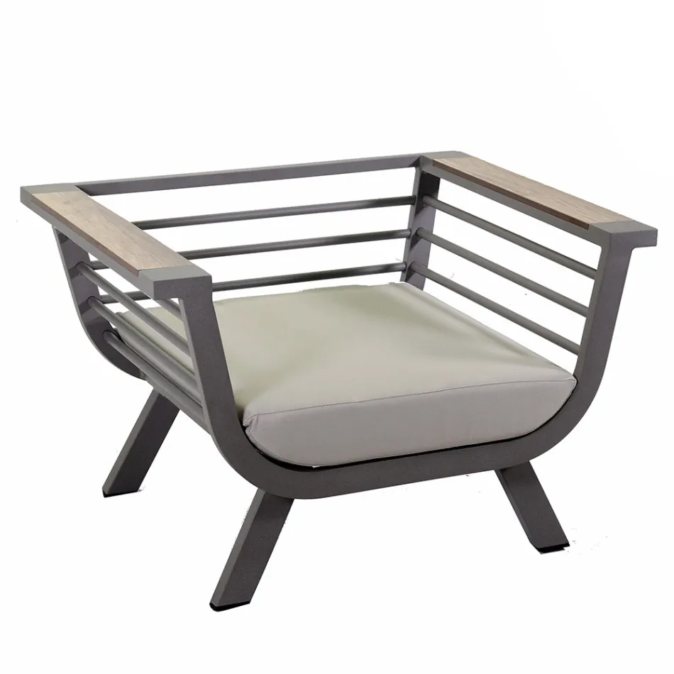 Salotto da Esterno Composto da 2 Poltrone e 1 Tavolino - Righello Viadurini