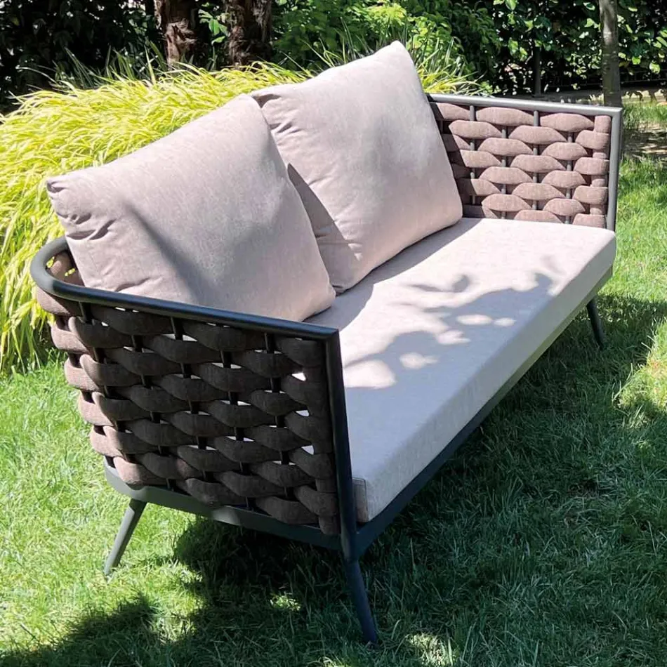 Salotto da Esterno con Divano, Poltrona e Tavolino Rettangolare - Dandelium Viadurini