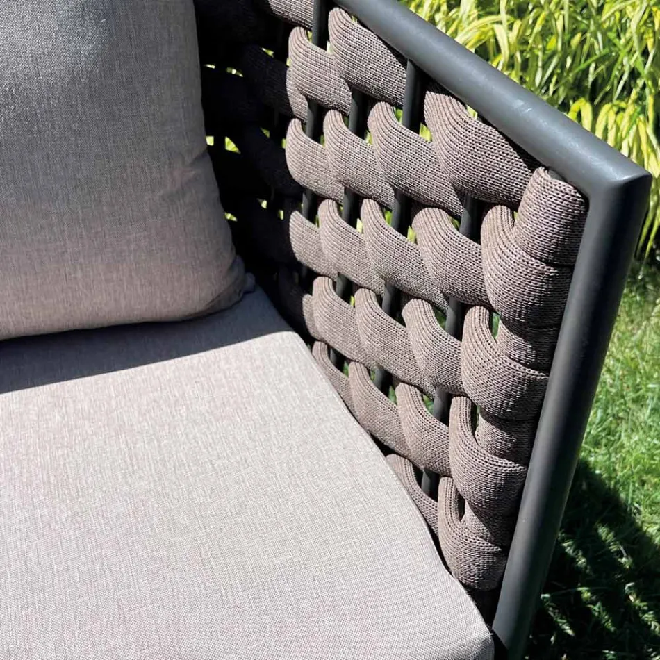 Salotto da Esterno con Divano, Poltrona e Tavolino Rettangolare - Dandelium Viadurini