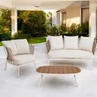 Salotto da Esterno con Struttura in Alluminio e Schienale in Corda - Skyline Viadurini