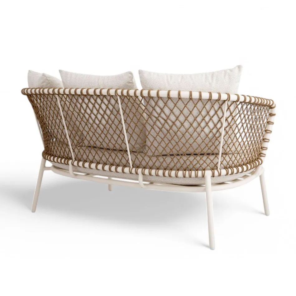 Salotto da Esterno con Struttura in Alluminio e Schienale in Corda - Skyline Viadurini