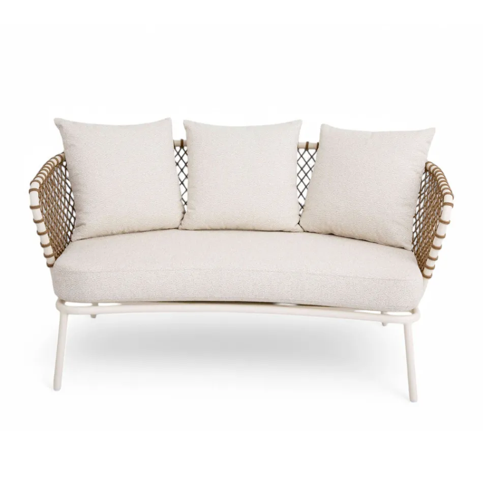 Salotto da Esterno con Struttura in Alluminio e Schienale in Corda - Skyline Viadurini