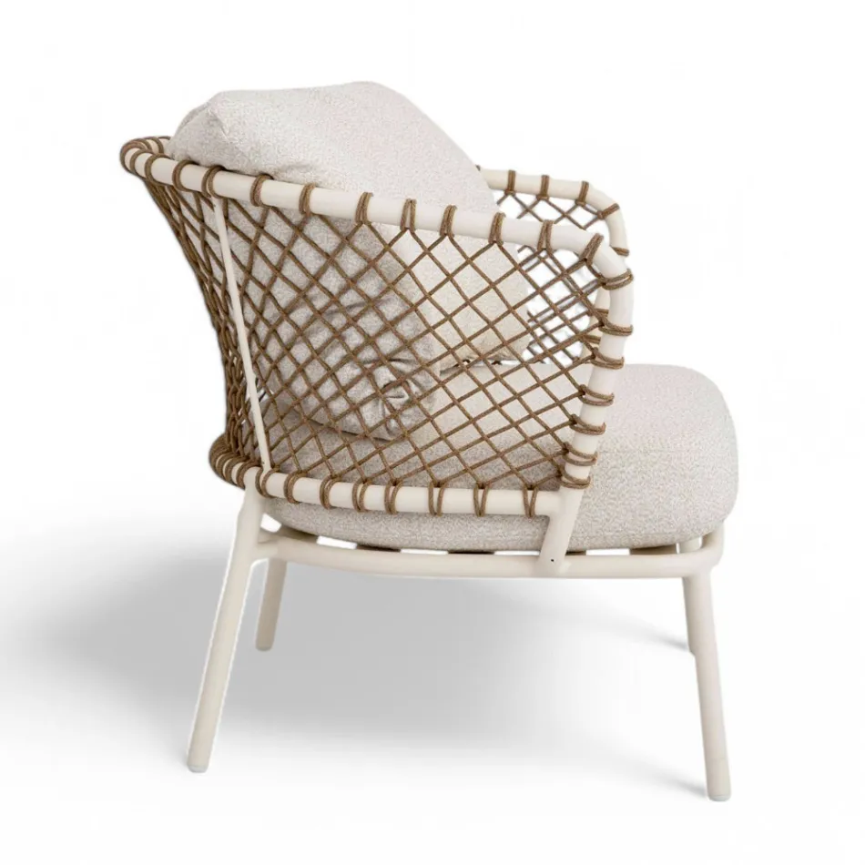 Salotto da Esterno con Struttura in Alluminio e Schienale in Corda - Skyline Viadurini