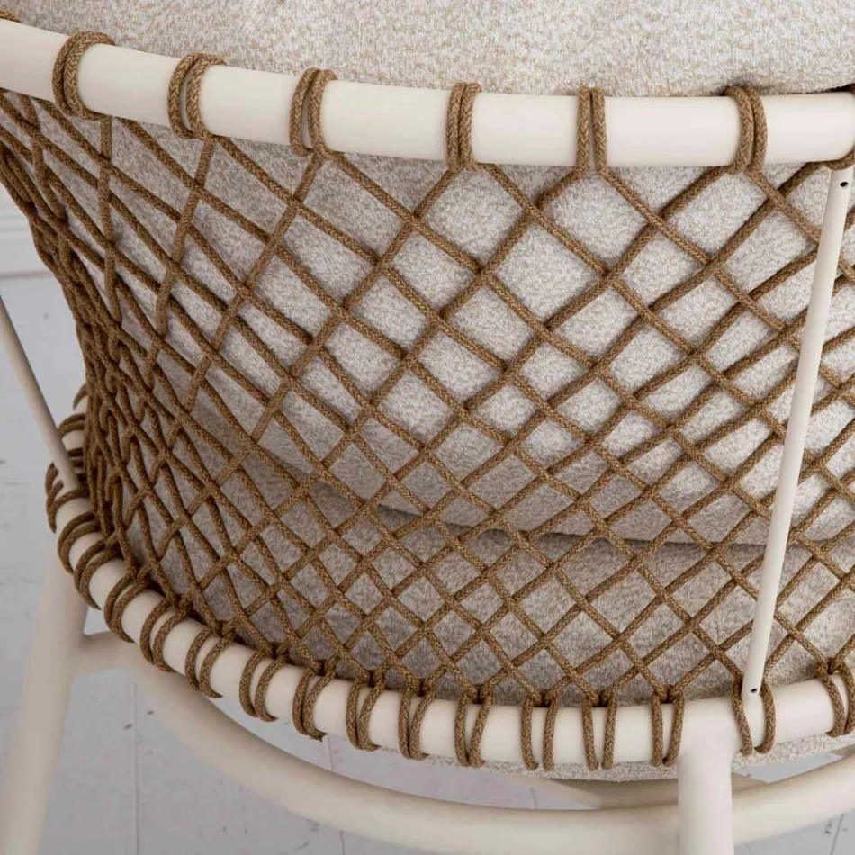 Salotto da Esterno con Struttura in Alluminio e Schienale in Corda - Skyline Viadurini