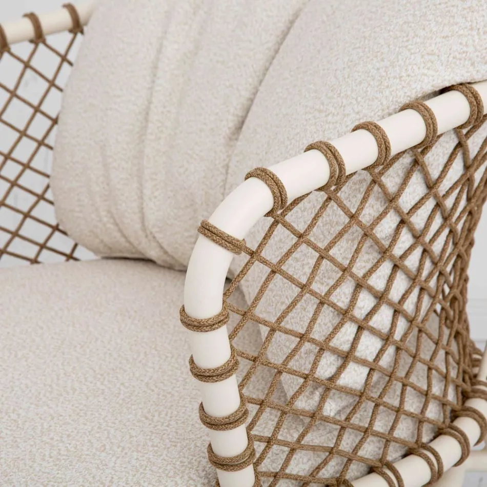 Salotto da Esterno con Struttura in Alluminio e Schienale in Corda - Skyline Viadurini