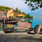 Salotto da Esterno con Struttura in Ferro Artigianale Made in Italy - Melinda Viadurini