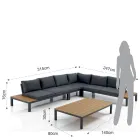 Salotto da Esterno e Interno Composto da 1 Divano Angolare e 1 Tavolino - Savoir Viadurini