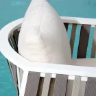 Salotto da Esterno in Alluminio Bianco e Cuscini Crema - Relaz Viadurini