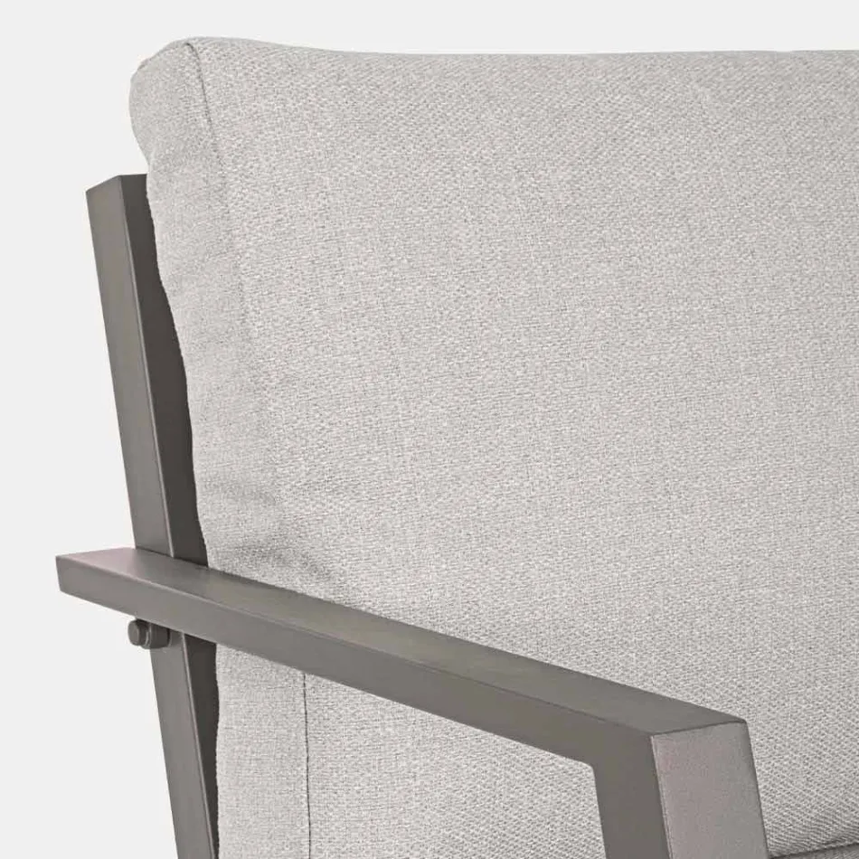 Salotto da Esterno in Alluminio con Cuscini Rivestiti in Tessuto - Armonia Viadurini