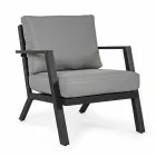 Salotto da Esterno in Alluminio con Cuscini Rivestiti in Tessuto - Armonia Viadurini