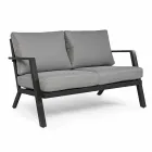 Salotto da Esterno in Alluminio con Cuscini Rivestiti in Tessuto - Armonia Viadurini