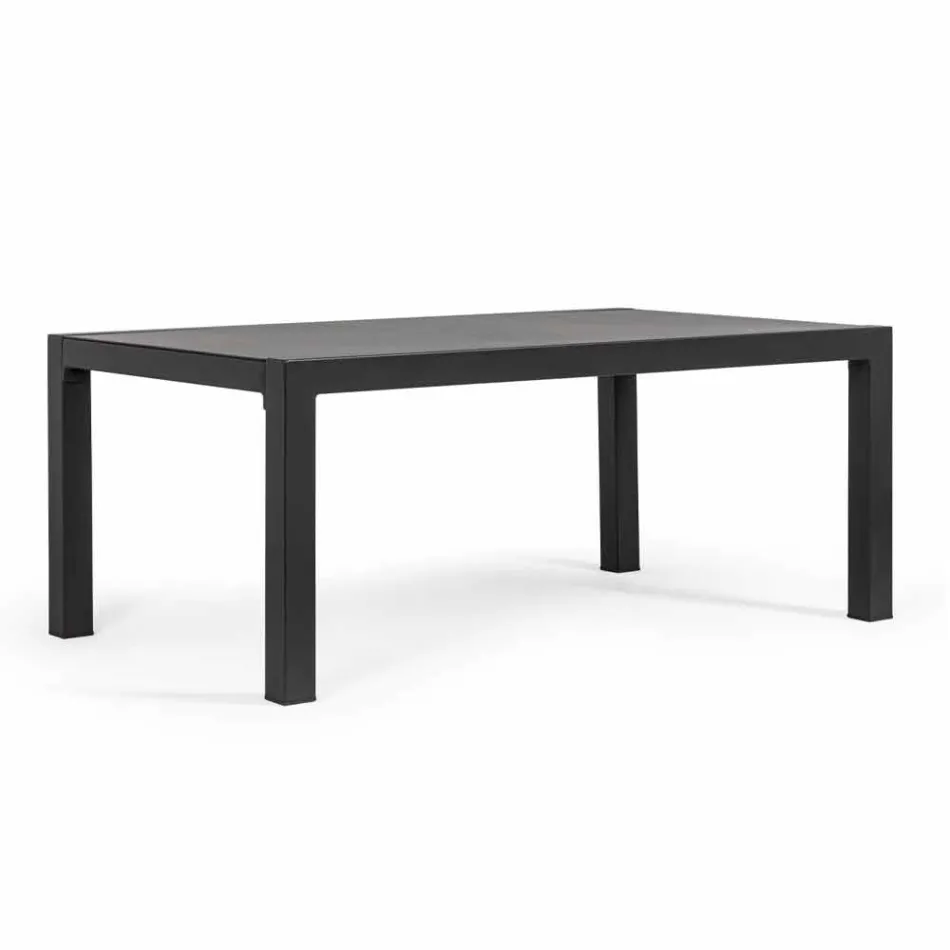 Salotto da Esterno in Alluminio con Cuscini Rivestiti in Tessuto - Armonia Viadurini