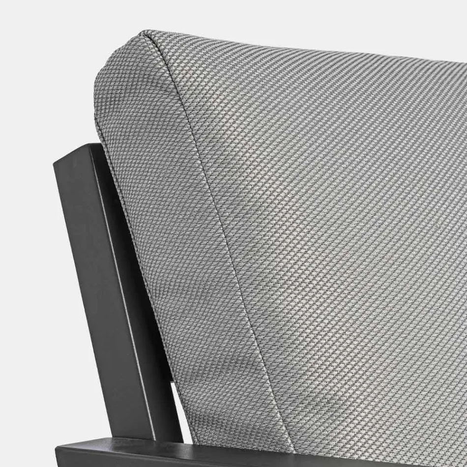 Salotto da Esterno in Alluminio con Cuscini Rivestiti in Tessuto - Armonia Viadurini