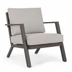 Salotto da Esterno in Alluminio con Cuscini Rivestiti in Tessuto - Armonia Viadurini