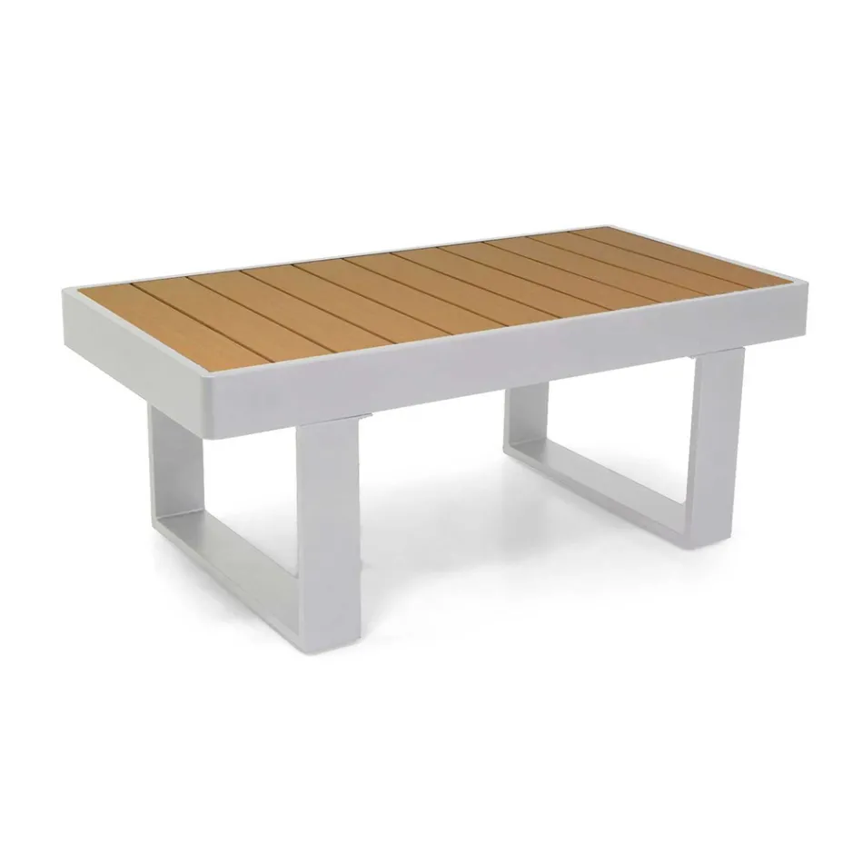 Salotto da Esterno Realizzato in Alluminio e Braccioli in Polywood - Citta Viadurini