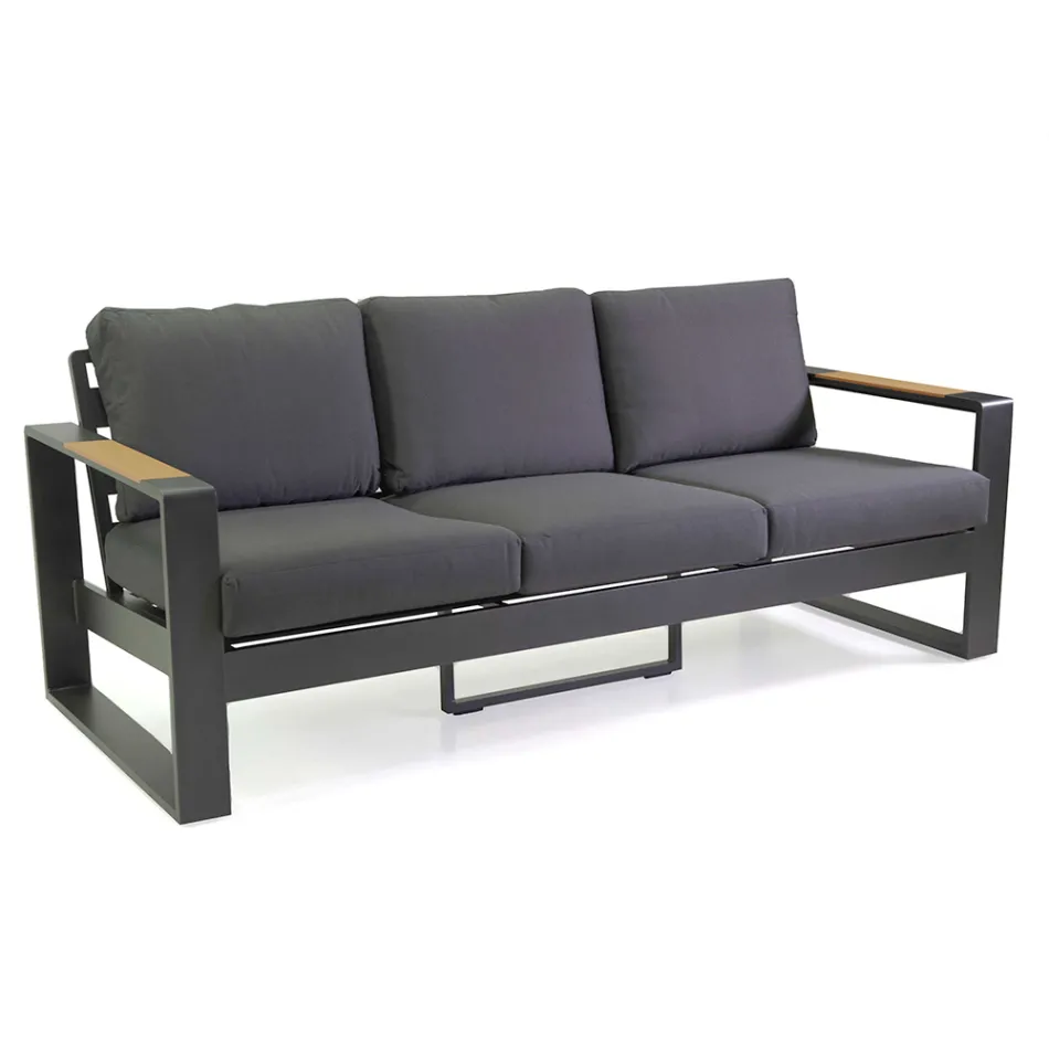 Salotto da Esterno Realizzato in Alluminio e Braccioli in Polywood - Citta Viadurini