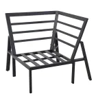 Salotto da Giardino con Divano e Tavolino Realizzati in Alluminio - Etichetta Viadurini