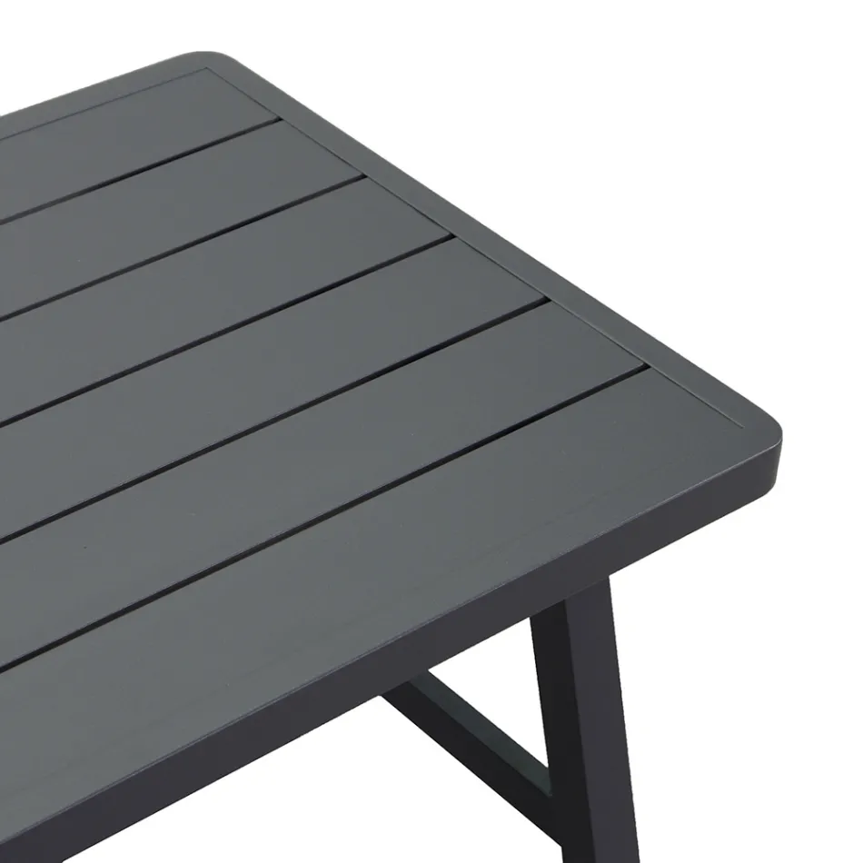 Salotto da Giardino con Divano e Tavolino Realizzati in Alluminio - Etichetta Viadurini