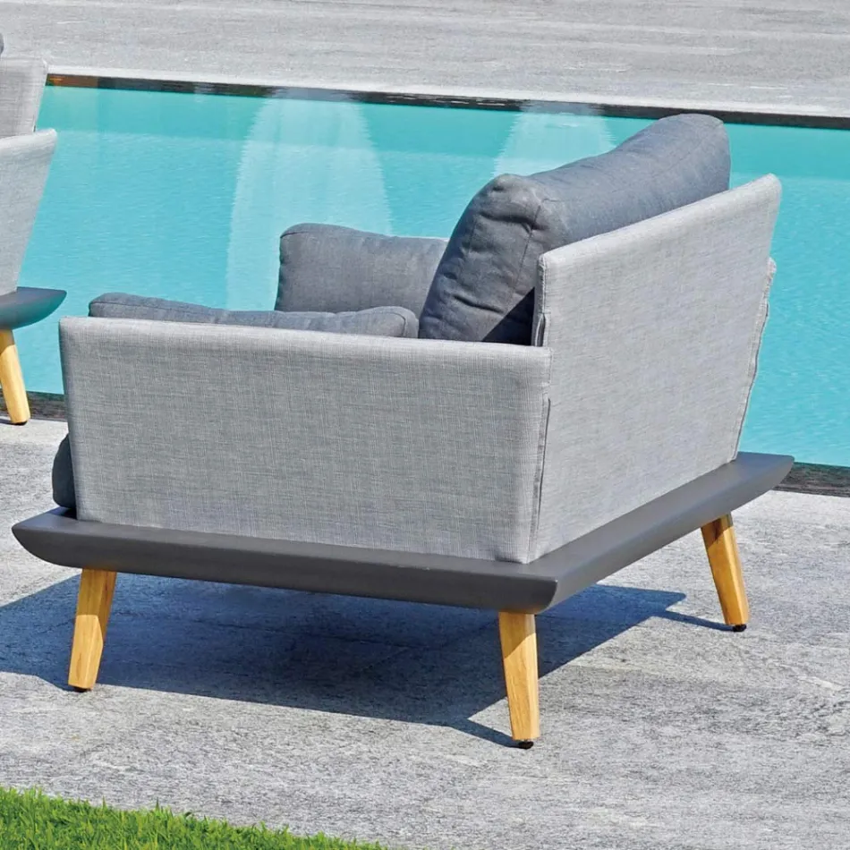 Salotto da Giardino con Struttura in Alluminio Grigio Antracite - Fouquer Viadurini