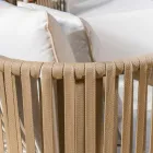 Salotto da Giardino in Alluminio Bianco e Tessuto - Eugene Viadurini