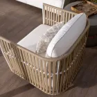 Salotto da Giardino in Alluminio Bianco e Tessuto - Eugene Viadurini