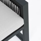 Salotto da Giardino in Alluminio Bianco o Nero di Design - Pioggialatte Viadurini