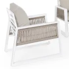 Salotto da Giardino in Alluminio Bianco o Nero di Design - Pioggialatte Viadurini