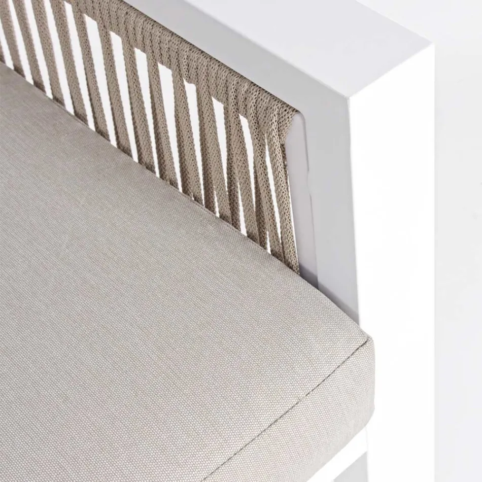 Salotto da Giardino in Alluminio Bianco o Nero di Design - Pioggialatte Viadurini