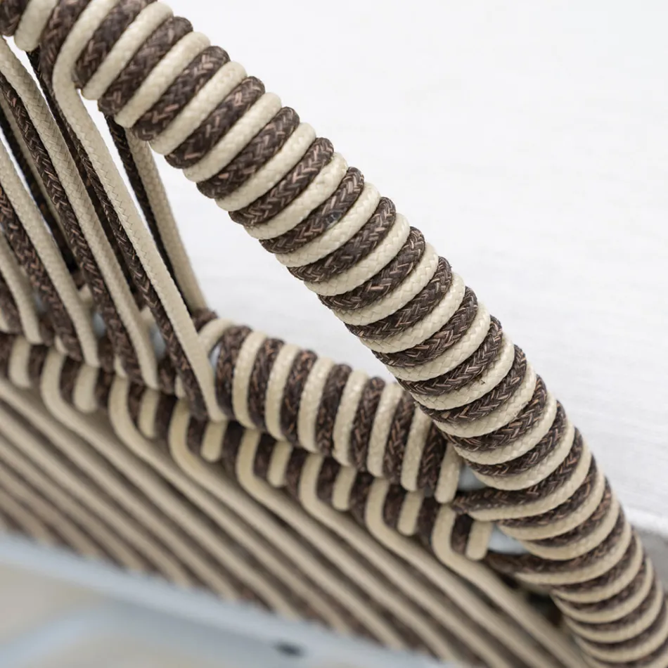 Salotto da Giardino in Alluminio e Intreccio in Corda - Alcor Viadurini