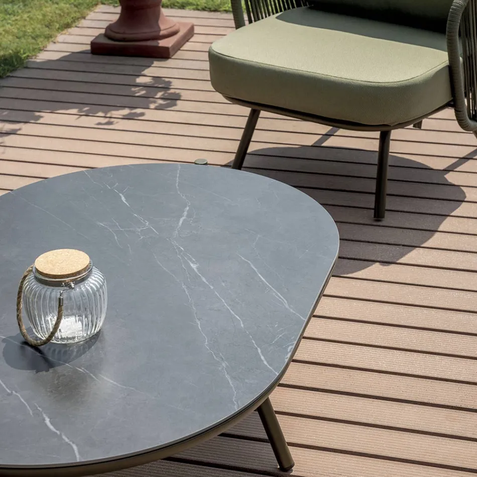 Salotto da Giardino in Alluminio Rosso o Verde - Regalrise Viadurini