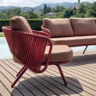 Salotto da Giardino in Alluminio Rosso o Verde - Regalrise Viadurini