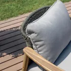 Salotto da Giardino in Legno di Acacia, Corda e Cuscini Grigi - Rosira Viadurini