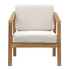 Salotto da Giardino in Legno di Teak FSC e Cuscini Ecrù - Caresa Viadurini