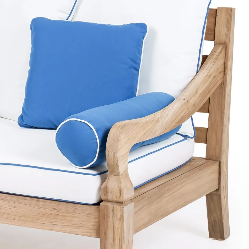 Salotto da Giardino in Legno Teak Naturale Spazzolato - Artes Viadurini