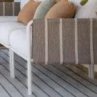 Salotto da Giardino in Metallo Zincato e Cuscini in Tessuto - Sognando Viadurini