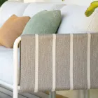 Salotto da Giardino in Metallo Zincato e Cuscini in Tessuto - Sognando Viadurini