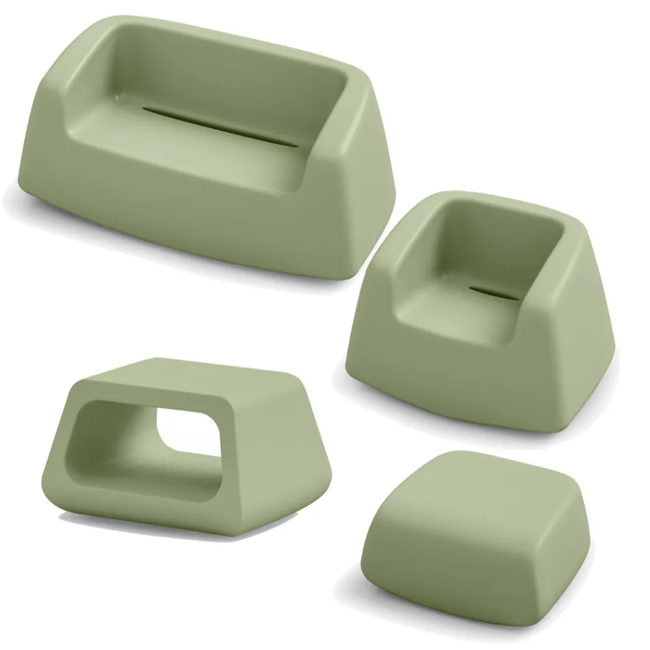 Salotto da Giardino in Polietilene Colorato Made in Italy 4 Pezzi - Pennini Viadurini