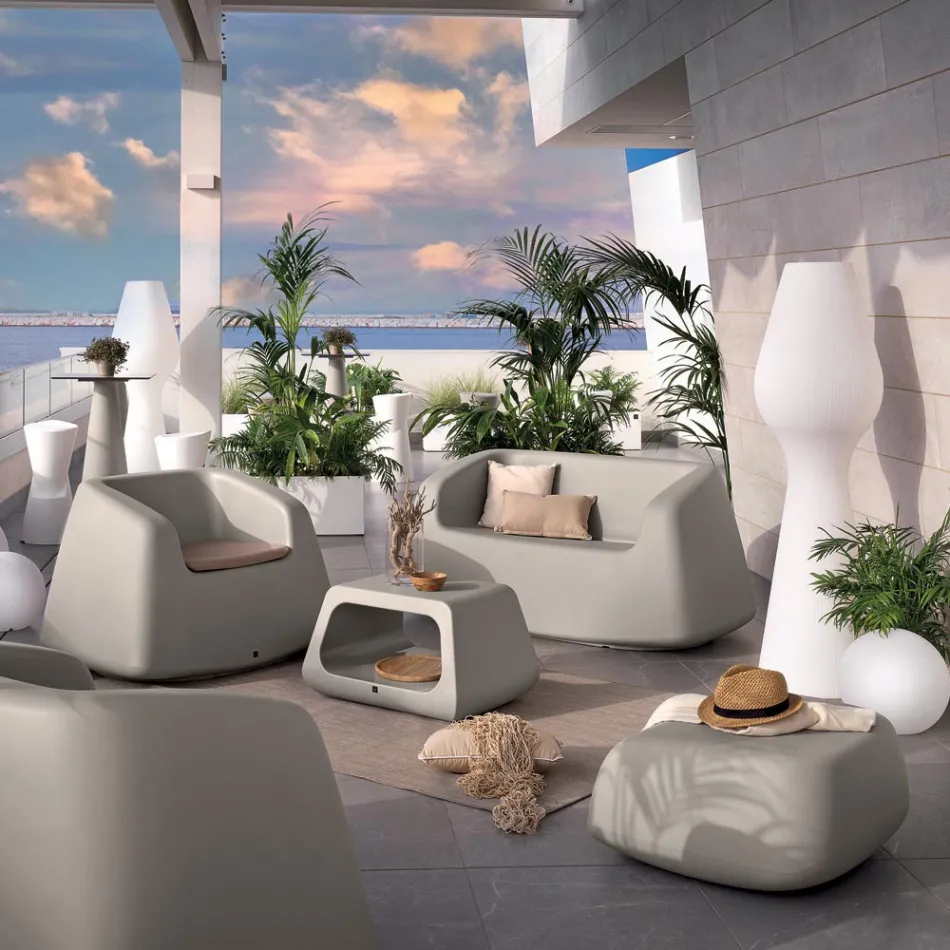 Salotto da Giardino in Polietilene Colorato Made in Italy 4 Pezzi - Pennini Viadurini