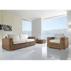 Salotto da Giardino in Polyrattan Intrecciato a Mano - Yoko Viadurini