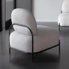 Salotto da Interno in Tessuto Grigio e Struttura in Metallo - Nidaro Viadurini