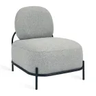 Salotto da Interno in Tessuto Grigio e Struttura in Metallo - Nidaro Viadurini