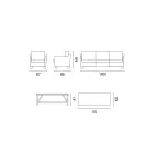 Salotto Esterno con Tavolino Legno di Mango e Cuscini Policotone - Orlanda Viadurini