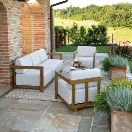 Salotto in alluminio con Trasferimento Termico Effetto Legno - Camper Viadurini